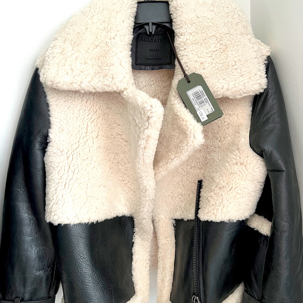 Allsaints Farley Metallic Sheath Jacket (New Wtags)